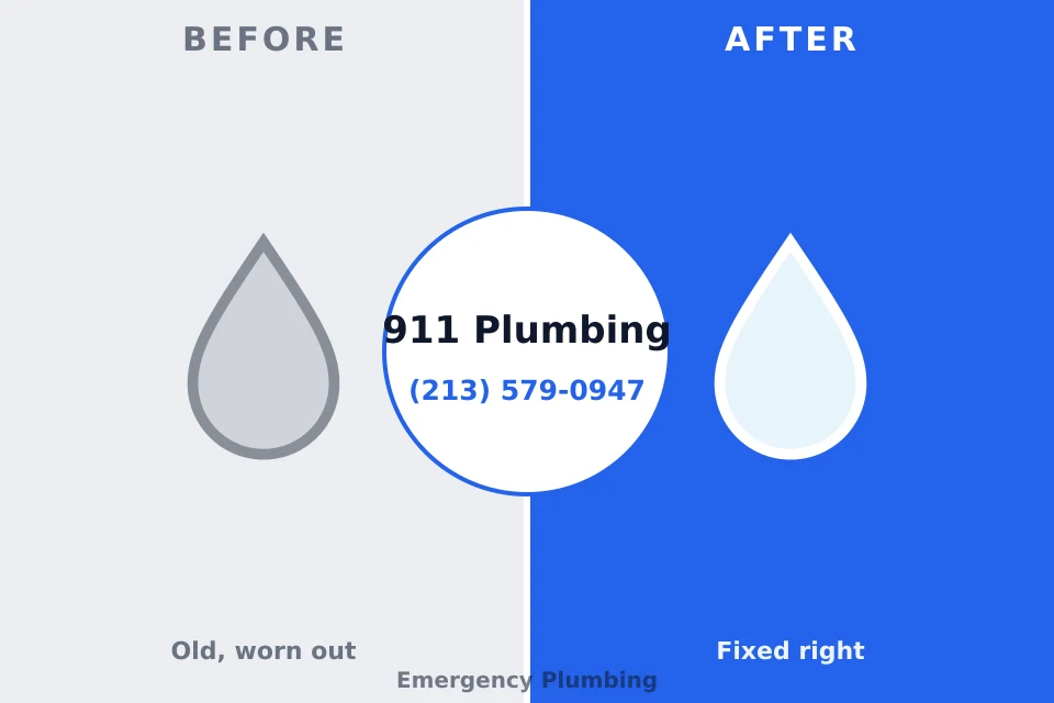 Before and after: plumbing repair Woodside East, DE